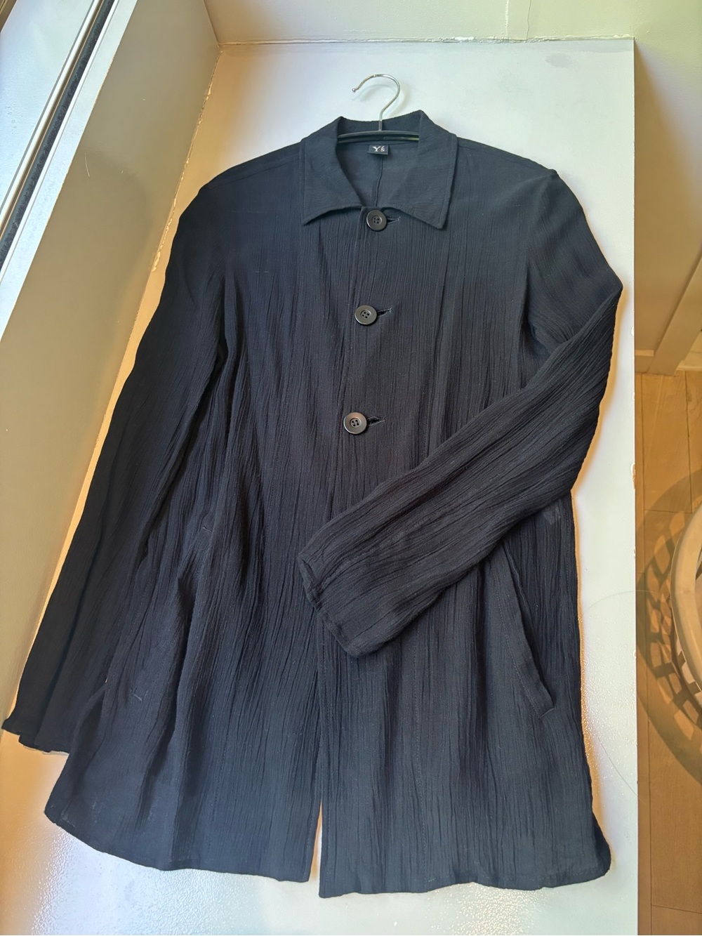 Yohji Yamamoto Y’s Women's Black Textured Button-Front Jacket